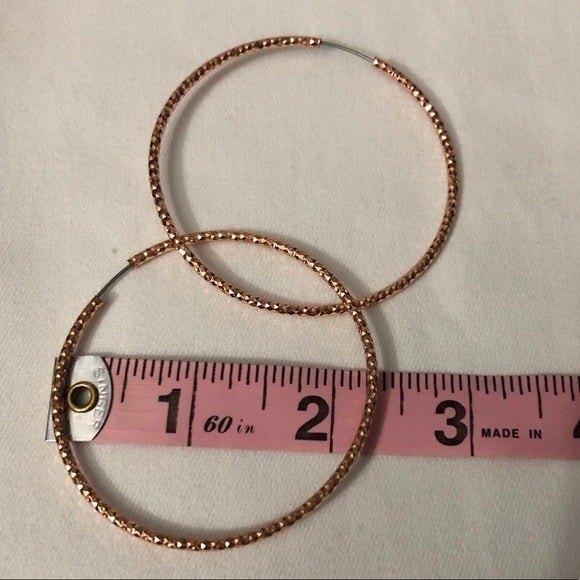 Textured Hoop Statement Earrings Silver & Gold Toned 3 Pair - Picture 7 of 11
